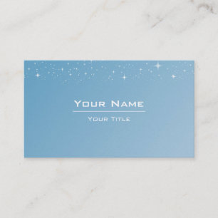 Elegant Light Blue Starry Professional Business Card
