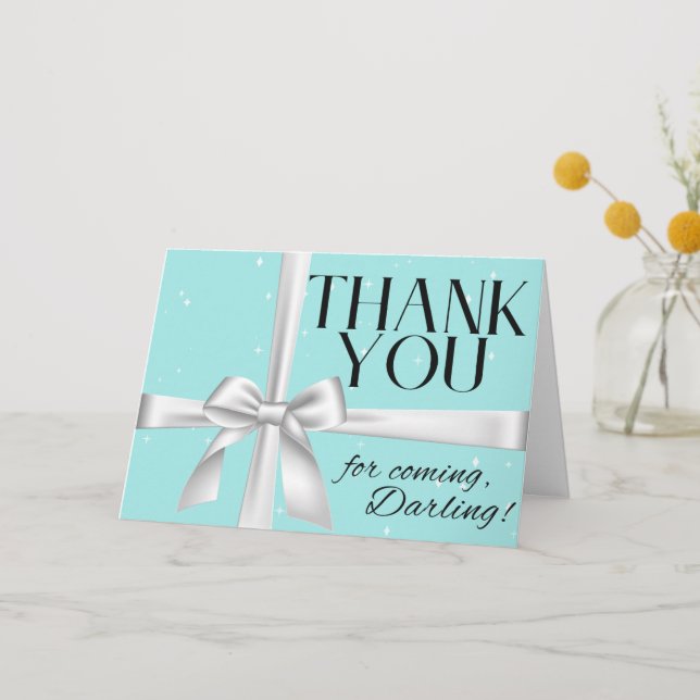 Elegant, light blue thank you card (Front)