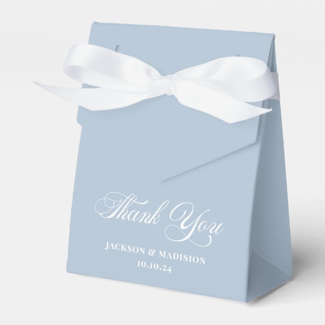 Elegant Light Blue Wedding Favor Box (Front Side)