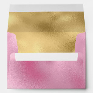 Elegant Light Blush Pink and Gold Foil Look Envelope