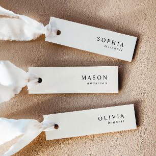 Elegant Light Cream Wedding Name Place Cards