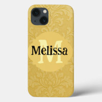 Elegant Light Gold Baroque Damask Custom