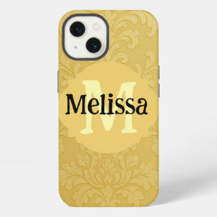 Elegant Light Gold Baroque Damask Custom iPhone 13 Case