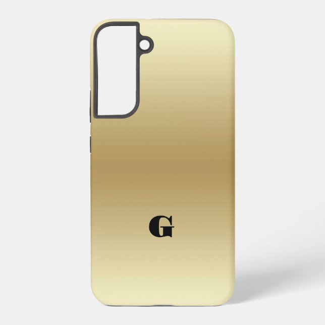 Elegant Light Gold Teal Personalized Samsung Galaxy S22+ Case (Back)