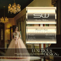 Elegant Light Golden Shimmer Optics 3D Initials