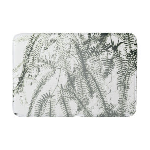 Elegant light green fern pattern bath mat