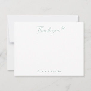 Elegant Light Green Hand Drawn Bow Thank You Card