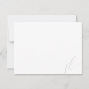 Elegant Light Grey Two Initial Letter Script Card