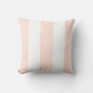 Elegant light orange peach white vertical strips outdoor pillow