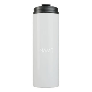 Elegant light pale grey custom name text monogram thermal tumbler
