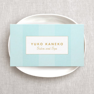 Elegant Light Pastel Blue Striped Business Card