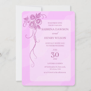 Elegant,Light Pink Colour Wedding  Invitation