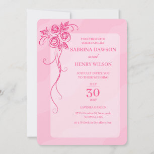 Elegant,Light Pink Colour Wedding  Invitation