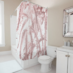 Elegant light pink fern pattern shower curtain