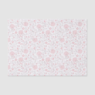 Elegant Light Pink Floral Pattern Tissue Paper