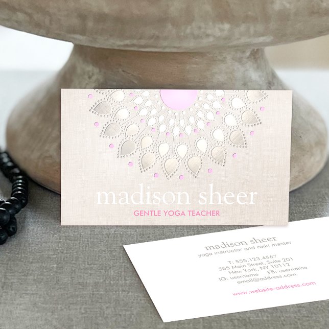 Elegant Light Pink Lotus Flower Business Card (Creator Uploaded)