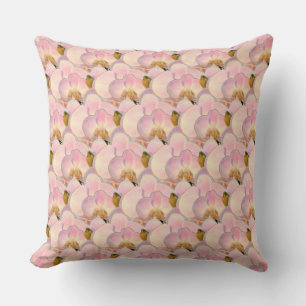 Elegant Light Pink Orchid Flowers Throw Pillow