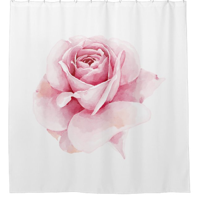 Elegant Light Pink Rose on White (Front)