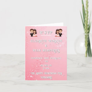 Elegant Light Pink Sparkle Design for Wedding  Announcement
