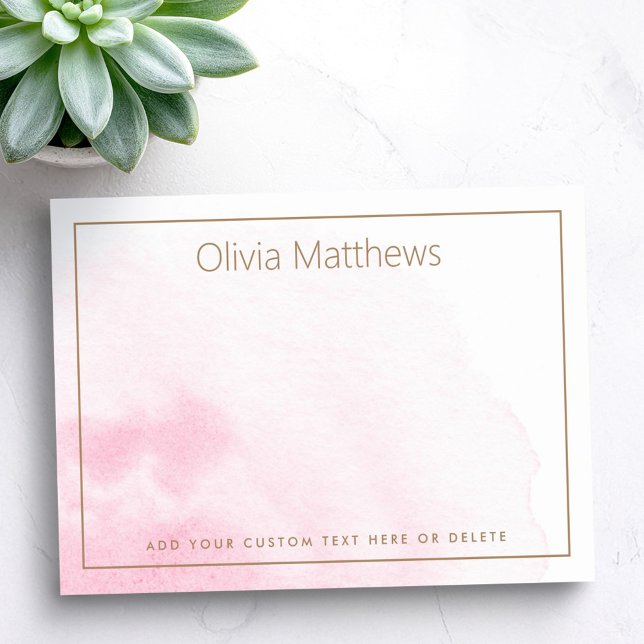 Elegant light pink watercolor name text post-it notes (Elegant light pink watercolor name text post-it notes)