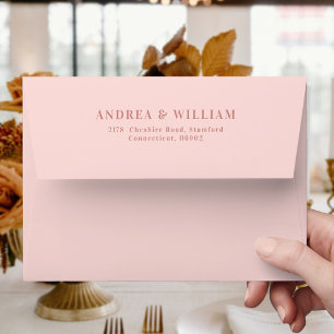 Elegant Light Pink Wedding  Envelope
