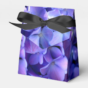 Elegant light purple blue magenta floral hydrangea favor box