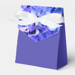 Elegant light purple blue magenta floral hydrangea favor box