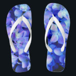 Elegant light purple blue magenta floral hydrangea flip flops<br><div class="desc">fun and romantic blue hydrangea's -  photo from my backyard garden</div>