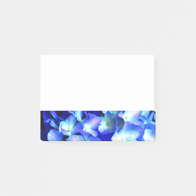 Elegant light purple blue magenta floral hydrangea post-it notes (Front)