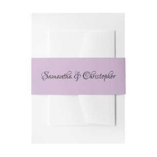 Elegant Light Purple Floral Personalized Wedding Invitation Belly Band