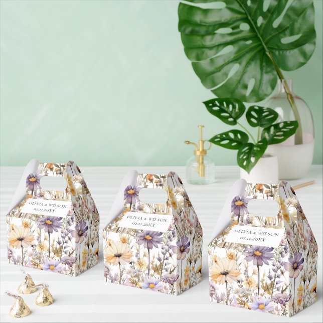 Elegant Light Purple Floral Wedding Favor Box (Multiple)