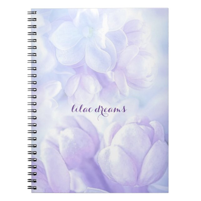 Elegant Light Purple Lilac Flowers Design Notebook (Front)