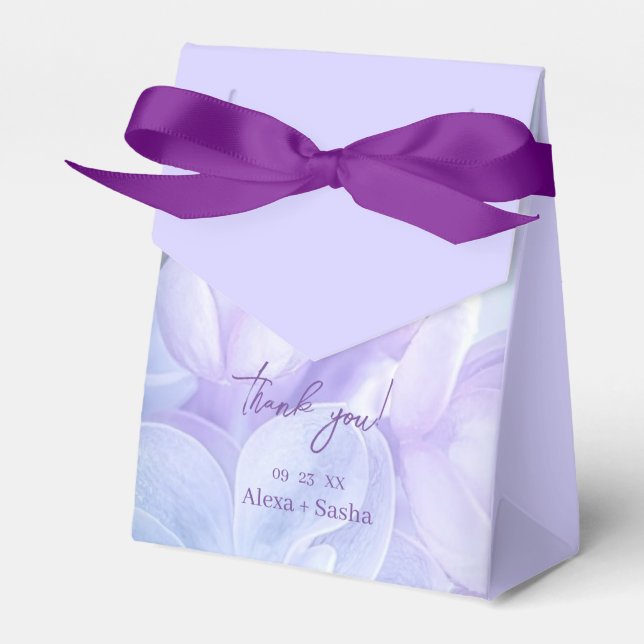 Elegant Light Purple Lilac Flowers Wedding Favor Box (Front Side)