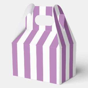 Elegant Light Purple Lilac White Striped Pattern Favor Box