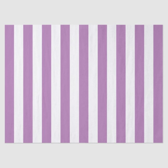 Elegant Light Purple Lilac White Striped Pattern Tissue Paper (Front)