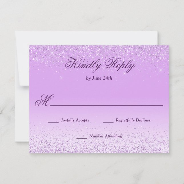 Elegant Light Purple RSVP Card (Front)