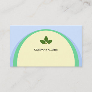 Elegant Light Yellow Green & Sky Blue Business Card
