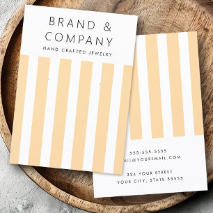 Elegant light yellow orange stripes earring card