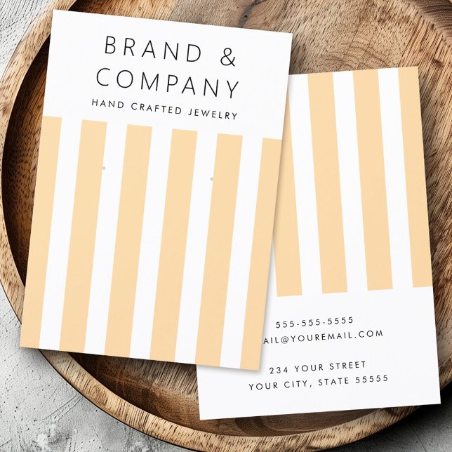 Elegant light yellow orange stripes earring card (Elegant light yellow orange stripes earring card)