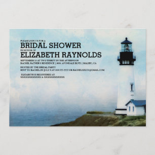 Elegant Lighthouse Bridal Shower Invitations