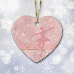 Elegant Lights Pink Ballerina Valentine Ornament