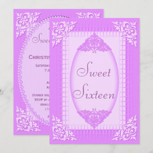 Elegant Lilac and Purple Sweet 16 Invitation