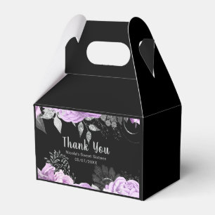 Elegant Lilac and Silver Flowers Sweet Sixteen Favor Box