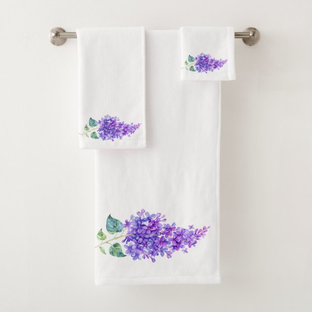 Elegant Lilac Bathroom Towel Set (Insitu)