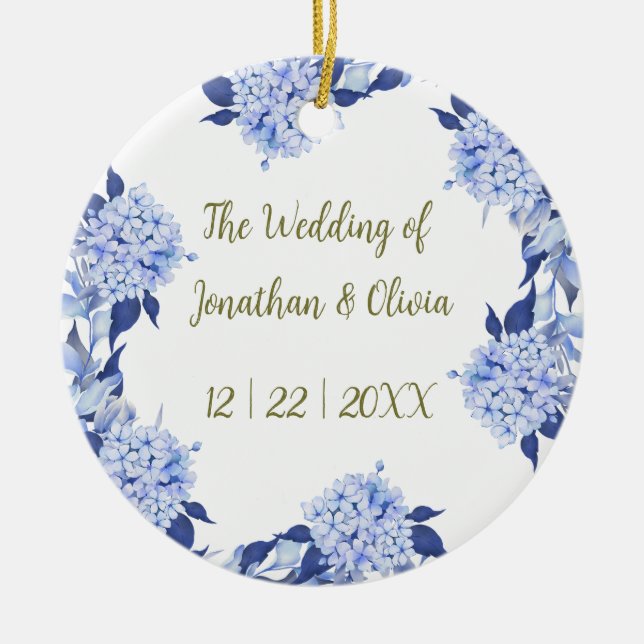 Elegant Lilac Bouquet Ceramic Ornament (Front)