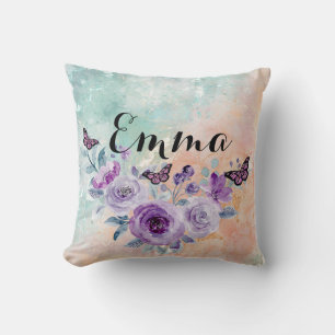 Elegant Lilac Bouquet Throw Pillow