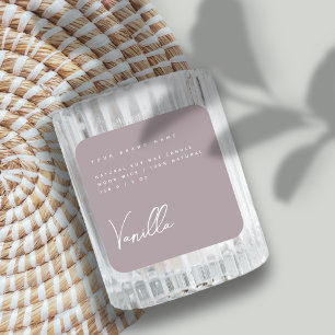 Elegant lilac candle product label