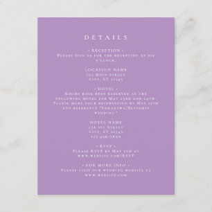 Elegant Lilac Coordinate Details Enclosure Card