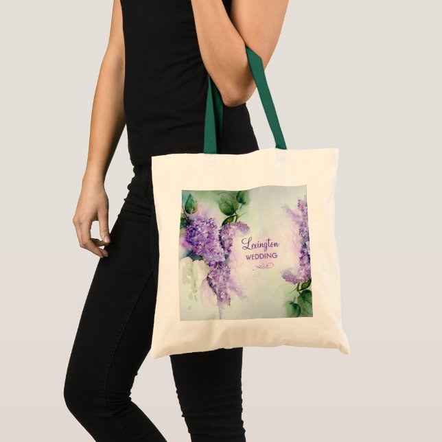 Elégant Lilac Fleurs Sac fourre-tout Mariage (Devant (produit))
