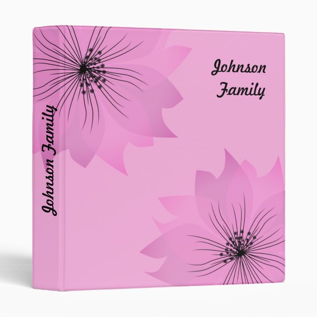 Elegant lilac flower 3 ring binder (Front/Spine)